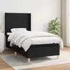 Image de Sommier À Lattes De Lit Avec Matelas Noir 90x190 Cm Tissu Vidaxl