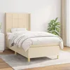Image de Sommier À Lattes De Lit Avec Matelas Crème 100x200 Cm Tissu Vidaxl