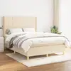 Image de Sommier À Lattes De Lit Avec Matelas Crème 140x190 Cm Tissu Vidaxl