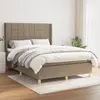 Image de Sommier À Lattes De Lit Avec Matelas Taupe 140x200 Cm Tissu Vidaxl