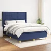 Image de Sommier À Lattes De Lit Avec Matelas Bleu 140x200 Cm Tissu Vidaxl