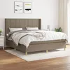 Image de Sommier À Lattes De Lit Avec Matelas Taupe 180x200 Cm Tissu Vidaxl