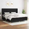 Image de Sommier À Lattes De Lit Avec Matelas Noir 200x200 Cm Tissu Vidaxl
