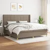 Image de Sommier À Lattes De Lit Avec Matelas Taupe 200x200 Cm Tissu Vidaxl