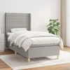 Image de Sommier À Lattes De Lit Avec Matelas Gris Clair 80x200 Cm Tissu Vidaxl
