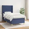Image de Sommier À Lattes De Lit Avec Matelas Bleu 80x200 Cm Tissu Vidaxl