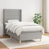 Image de Sommier À Lattes De Lit Et Matelas Gris Clair 90x190 Cm Tissu Vidaxl