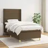 Image de Sommier À Lattes De Lit Avec Matelas Marron Foncé 90x190 Cm Vidaxl