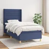 Image de Sommier À Lattes De Lit Avec Matelas Bleu 100x200 Cm Tissu Vidaxl