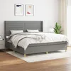 Image de Sommier À Lattes De Lit Avec Matelas Gris Foncé 200x200cm Tissu Vidaxl