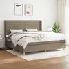 Image de Sommier À Lattes De Lit Avec Matelas Taupe 200x200 Cm Tissu Vidaxl