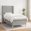 Image de Sommier À Lattes De Lit Et Matelas Gris Clair 90x190 Cm Tissu Vidaxl