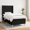 Image de Sommier À Lattes De Lit Avec Matelas Noir 90x200 Cm Tissu Vidaxl