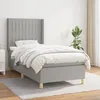 Image de Sommier À Lattes De Lit Avec Matelas Gris Clair 100x200cm Tissu Vidaxl