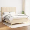 Image de Sommier À Lattes De Lit Avec Matelas Crème 140x200 Cm Tissu Vidaxl