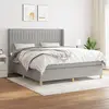 Image de Sommier À Lattes De Lit Avec Matelas Gris Clair 180x200cm Tissu Vidaxl