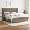 Image de Sommier À Lattes De Lit Avec Matelas Taupe 180x200 Cm Tissu Vidaxl