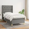 Image de Sommier À Lattes De Lit Avec Matelas Gris Foncé 80x200 Cm Tissu Vidaxl
