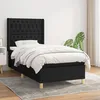 Image de Sommier À Lattes De Lit Avec Matelas Noir 90x200 Cm Tissu Vidaxl