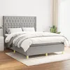 Image de vidaXL Sommier à lattes de lit avec matelas Gris clair 140x200cm Tissu 3132233