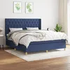 Image de Sommier À Lattes De Lit Avec Matelas Bleu 160x200 Cm Tissu Vidaxl