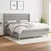 Image de Sommier À Lattes De Lit Avec Matelas Gris Clair 180x200cm Tissu Vidaxl
