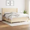 Image de Sommier À Lattes De Lit Avec Matelas Crème 180x200 Cm Tissu Vidaxl