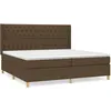 Image de Sommier À Lattes De Lit Avec Matelas Marron Foncé 200x200 Cm Vidaxl