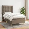 Image de Sommier À Lattes De Lit Avec Matelas Taupe 80x200 Cm Tissu Vidaxl