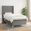 Image de Sommier À Lattes De Lit Avec Matelas Gris Foncé 90x200 Cm Tissu Vidaxl