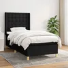 Image de Sommier À Lattes De Lit Avec Matelas Noir 90x200 Cm Tissu Vidaxl