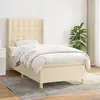 Image de Sommier À Lattes De Lit Avec Matelas Crème 90x200 Cm Tissu Vidaxl