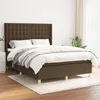 Image de Sommier À Lattes De Lit Avec Matelas Marron Foncé 140x190 Cm Vidaxl