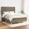 Image de Sommier À Lattes De Lit Avec Matelas Taupe 140x200 Cm Tissu Vidaxl
