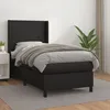 Image de Sommier À Lattes De Lit Avec Matelas Noir 80x200cm Similicuir Vidaxl