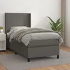 Image de Sommier    Lattes De Lit Avec Matelas Gris 90x200 Cm Similicuir Vidaxl