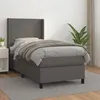 Image de VidaXL Lit à sommier tapissier avec matelas Gris 90x200 cm Similicuir - Modèle 3132361