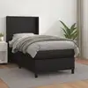 Image de Sommier    Lattes De Lit Avec Matelas Noir 100x200 Cm Similicuir Vidaxl