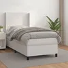 Image de Sommier    Lattes De Lit Avec Matelas Blanc 100x200cm Similicuir Vidaxl