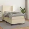 Image de Sommier À Lattes De Lit Avec Matelas Crème 100x200cm Similicuir Vidaxl