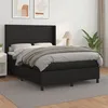Image de Sommier À Lattes De Lit Avec Matelas Noir 140x190 Cm Similicuir Vidaxl