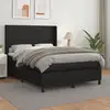 Image de Sommier À Lattes De Lit Avec Matelas Noir 140x200 Cm Similicuir Vidaxl