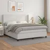 Image de Sommier À Lattes De Lit Avec Matelas Blanc 160x200cm Similicuir Vidaxl