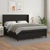 Image de Sommier À Lattes De Lit Avec Matelas Noir 180x200 Cm Similicuir Vidaxl