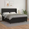 Image de vidaXL Sommier à lattes de lit avec matelas Noir 180x200 cm Similicuir 3132393