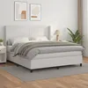 Image de Sommier À Lattes De Lit Avec Matelas Blanc 180x200cm Similicuir Vidaxl