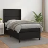 Image de Sommier    Lattes De Lit Avec Matelas Noir 90x200 Cm Similicuir Vidaxl