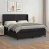 Image de Sommier À Lattes De Lit Avec Matelas Noir 180x200 Cm Similicuir Vidaxl