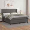 Image de Sommier À Lattes De Lit Avec Matelas Gris 180x200 Cm Similicuir Vidaxl