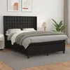 Image de Sommier À Lattes De Lit Avec Matelas Noir 140x200 Cm Similicuir Vidaxl